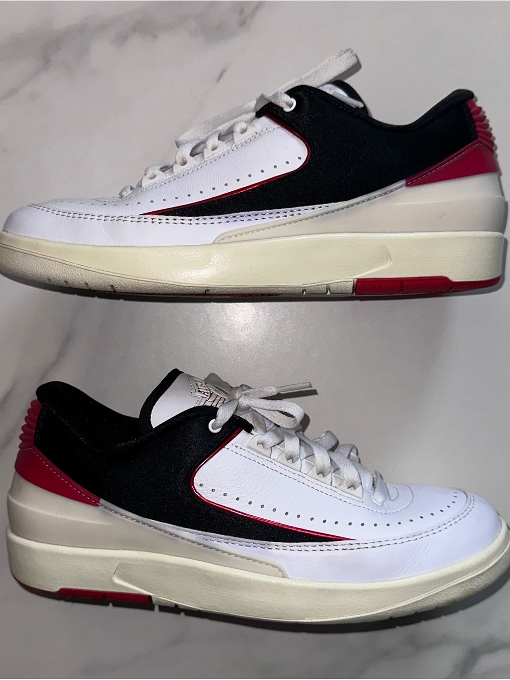 Jordan Low-Top Sneakers in White, Black & Pink